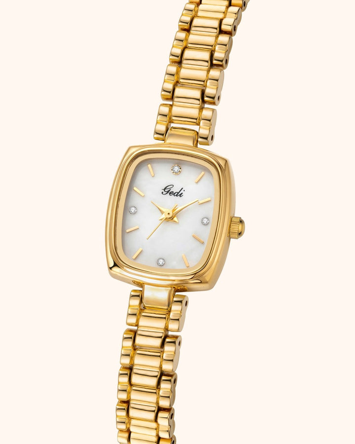 Orologio Gioiello Dorato Rettangolare