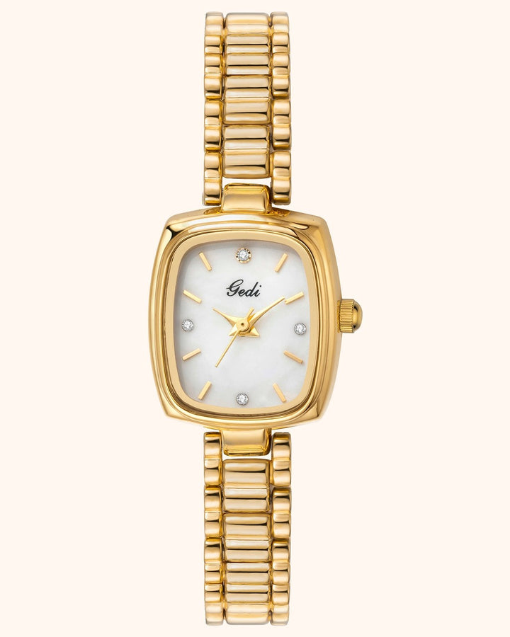 Orologio Gioiello Dorato Rettangolare