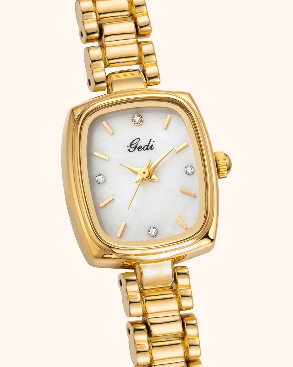 Orologio Gioiello Dorato Rettangolare