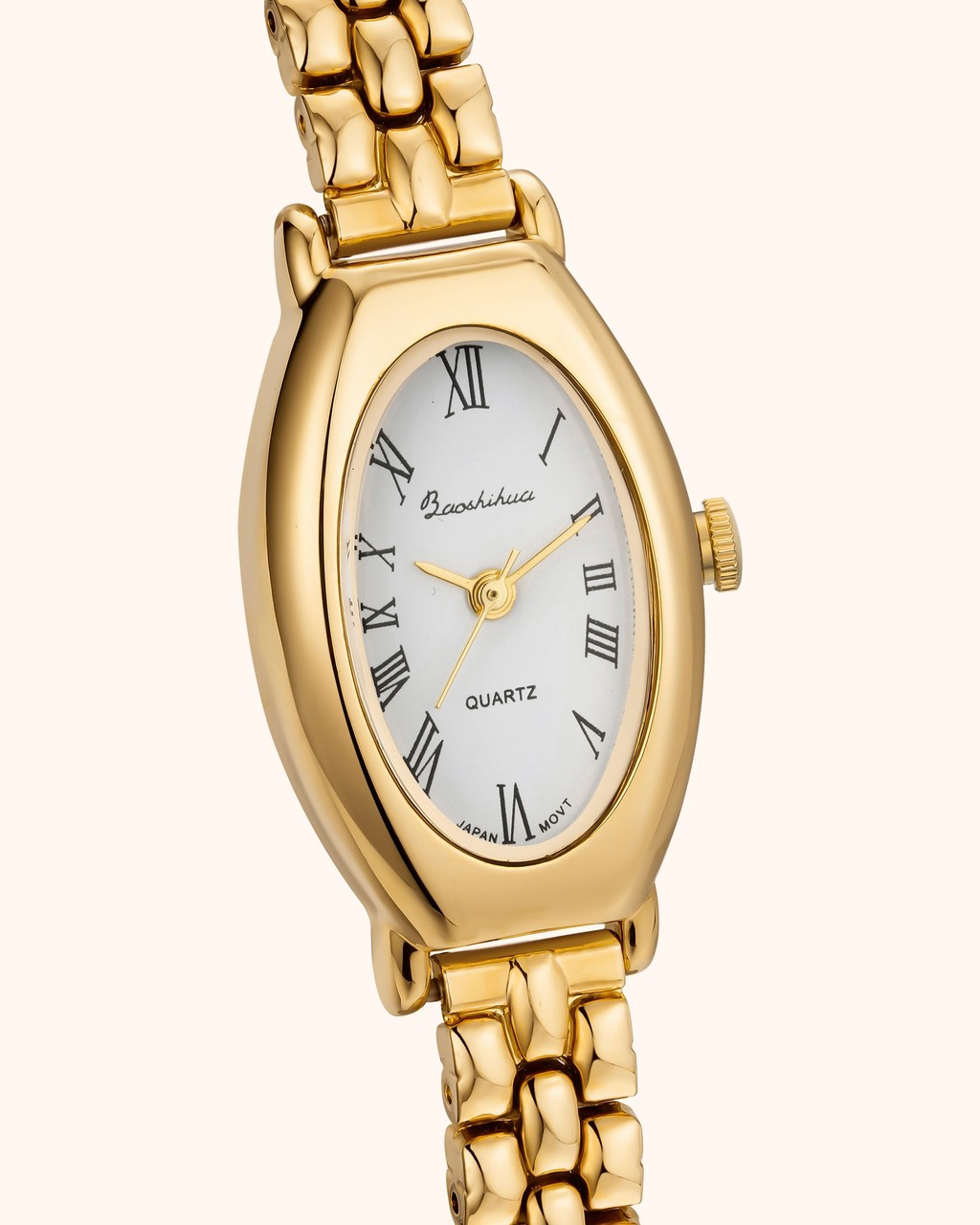Orologio Ovale con Bracciale Dorato