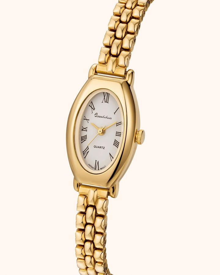 Orologio Ovale con Bracciale Dorato
