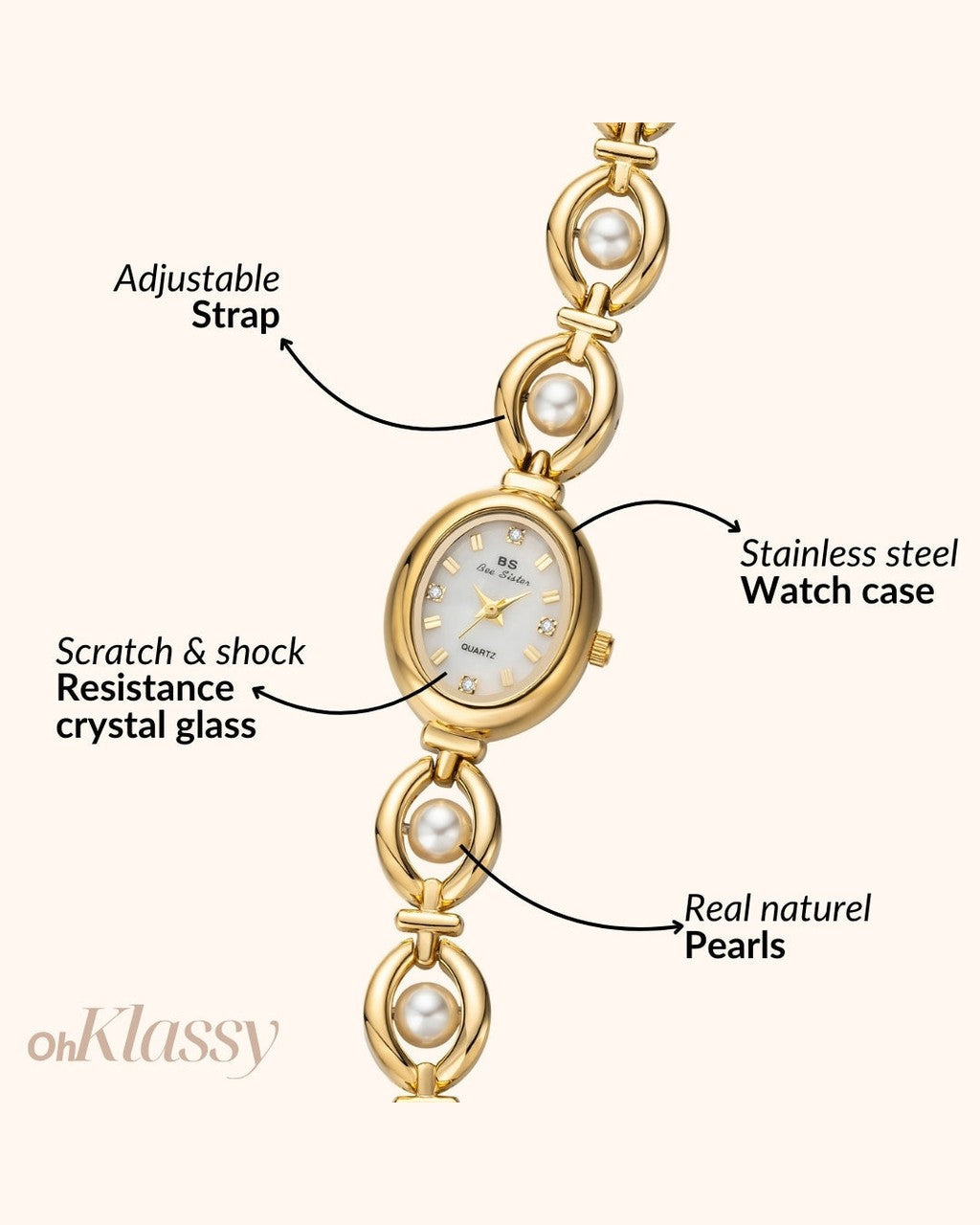 Orologio Ovale con Bracciale Gioiello