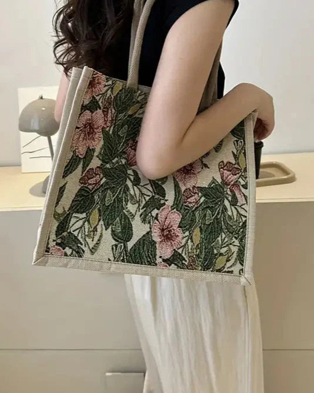 Borsa Shopper a Fantasia Floreale