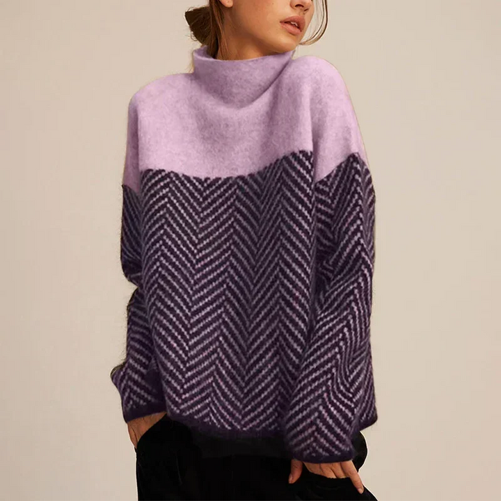 Maglione Grafico a Collo Alto