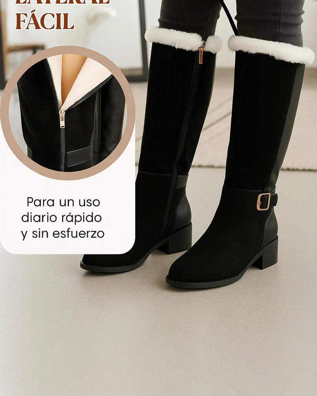 Stivali Alti con Bordo Soffice