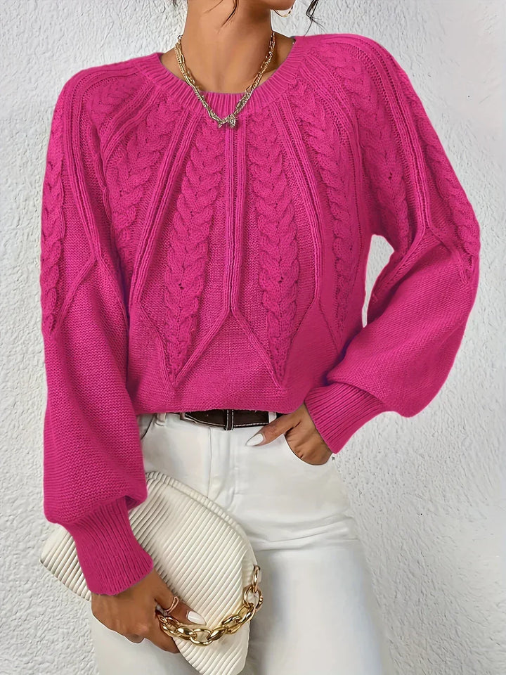 Maglione Lavorato con Maniche a Palloncino
