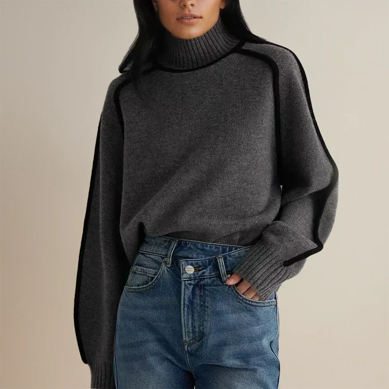 Maglione a Dolcevita con Profili