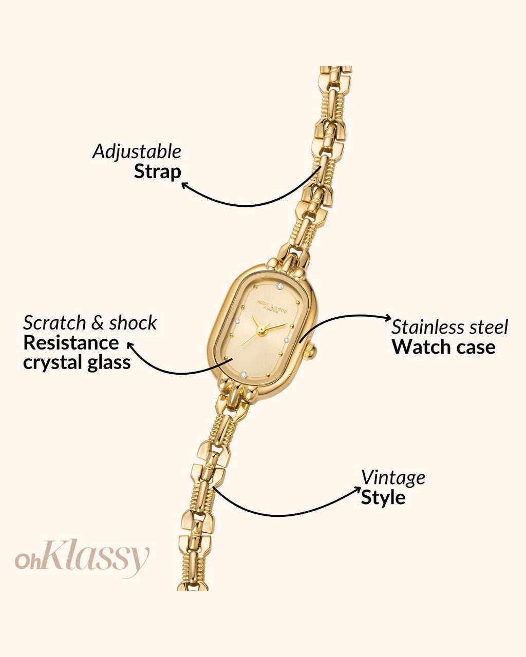 Orologio Rettangolare Stile Rétro