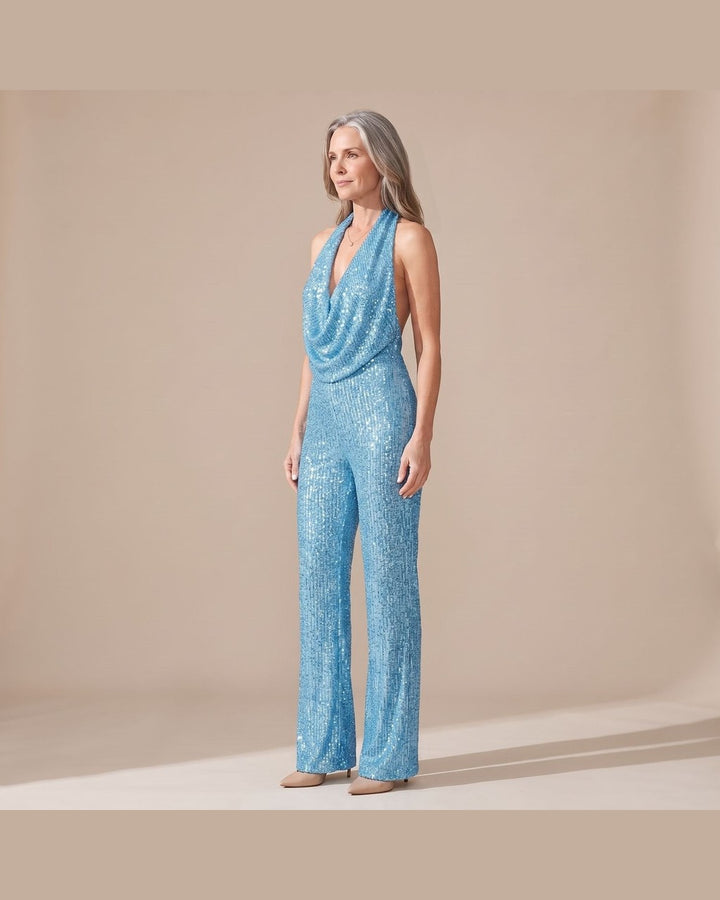 Tuta Elegante con Scollo a Cascata