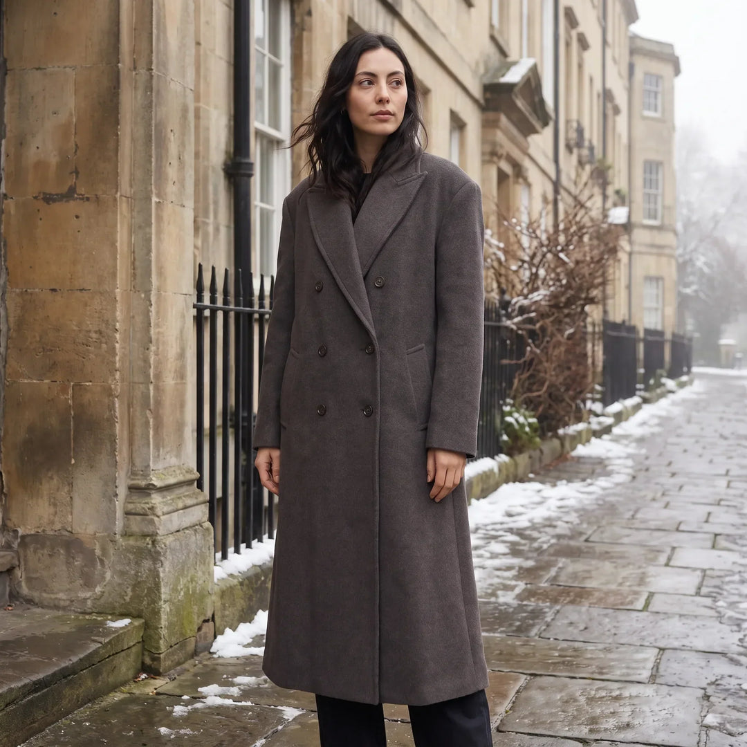 Cappotto Lungo Strutturato Grigio
