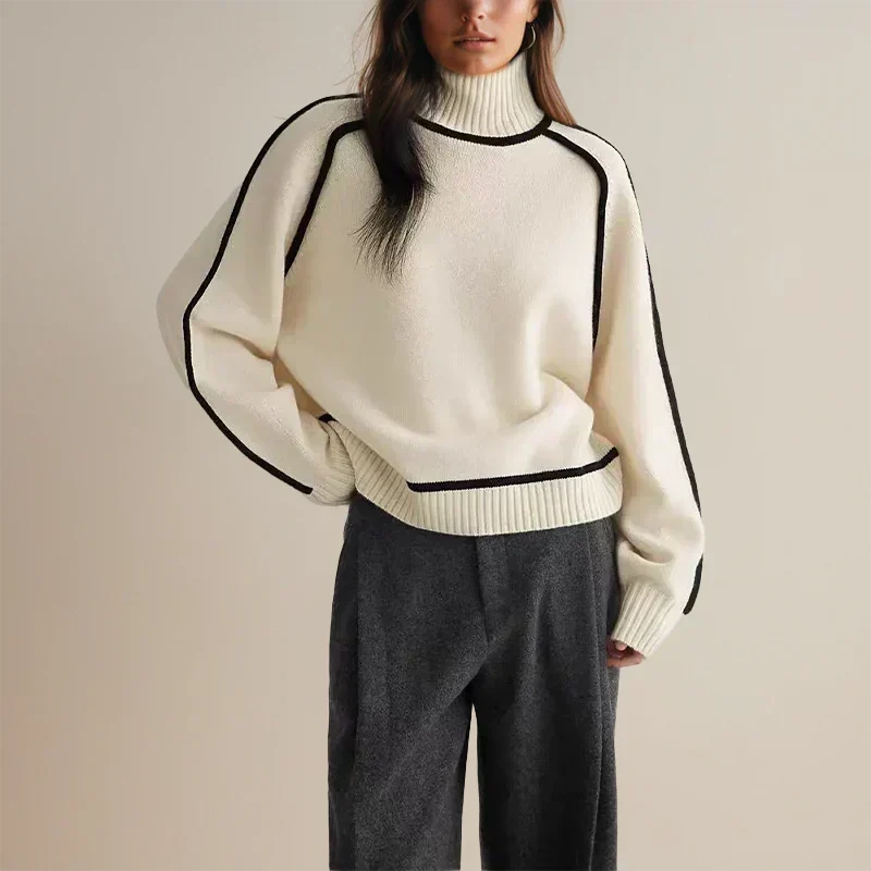 Maglione a Dolcevita con Profili