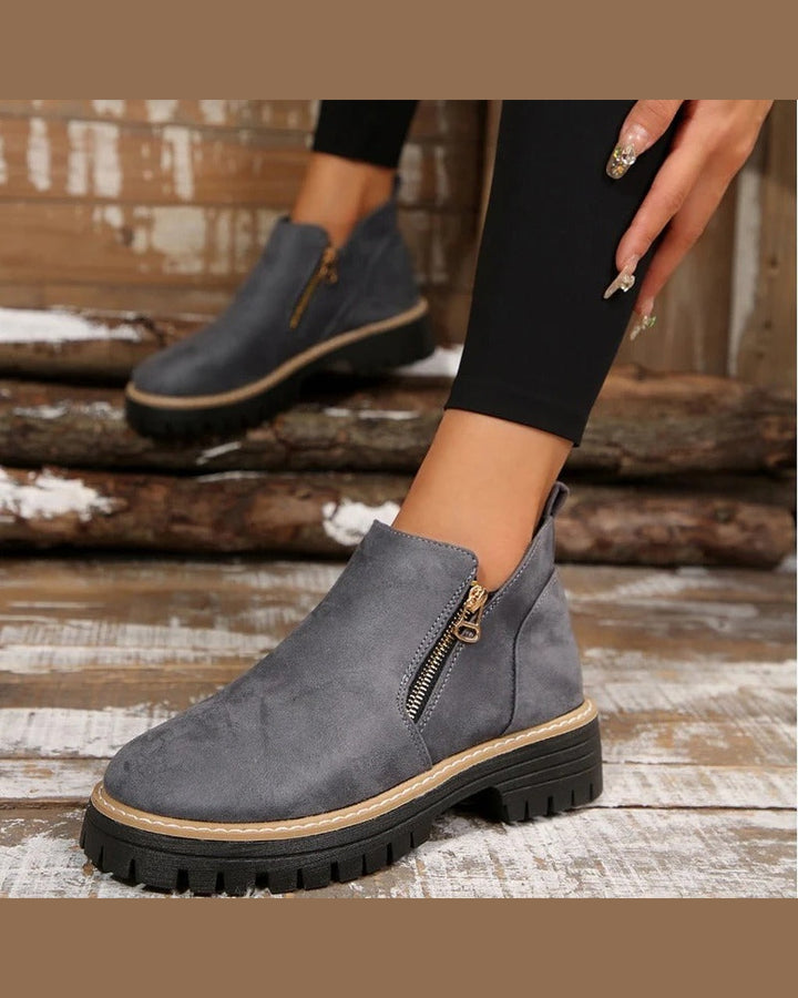 Stivaletti Casual con Zip Laterale