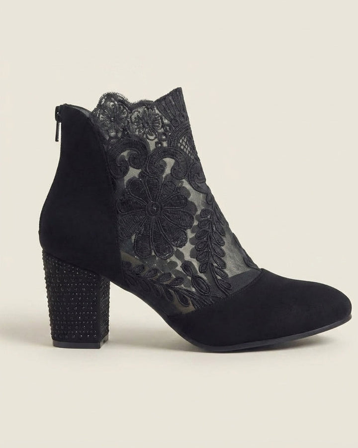 Stivaletti Eleganti con Ricamo Floreale