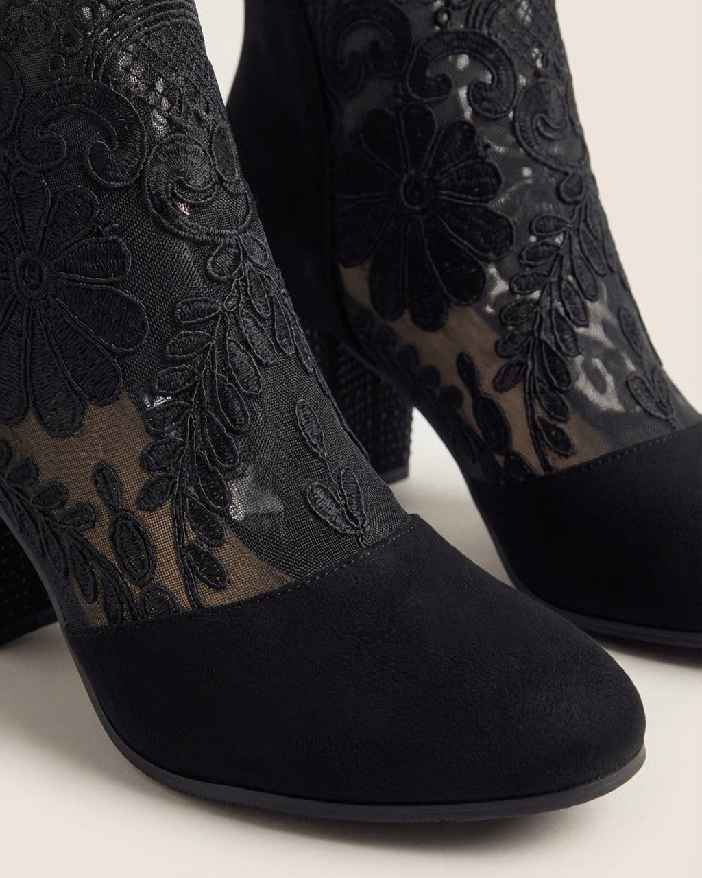 Stivaletti Eleganti con Ricamo Floreale