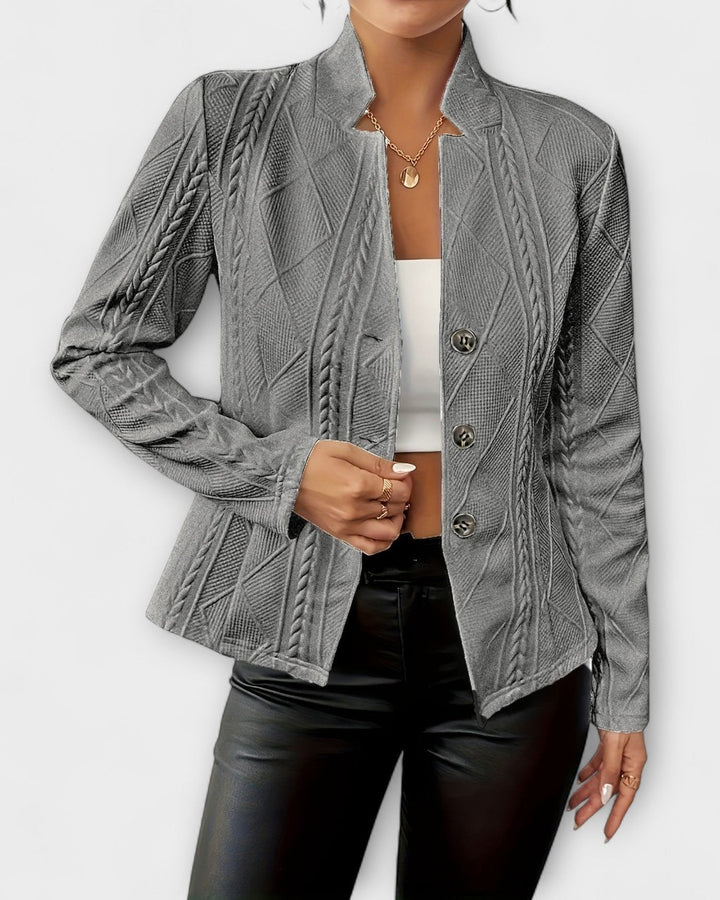 Blazer Strutturato con Collo Alto