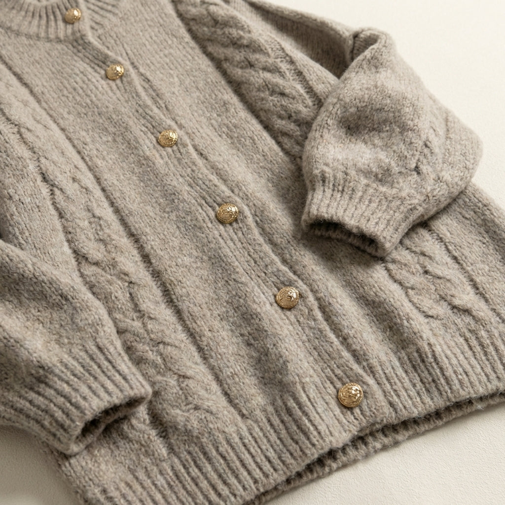 Cardigan Ampio a Collo Alto