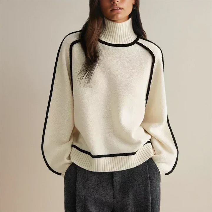 Maglione a Dolcevita con Profili