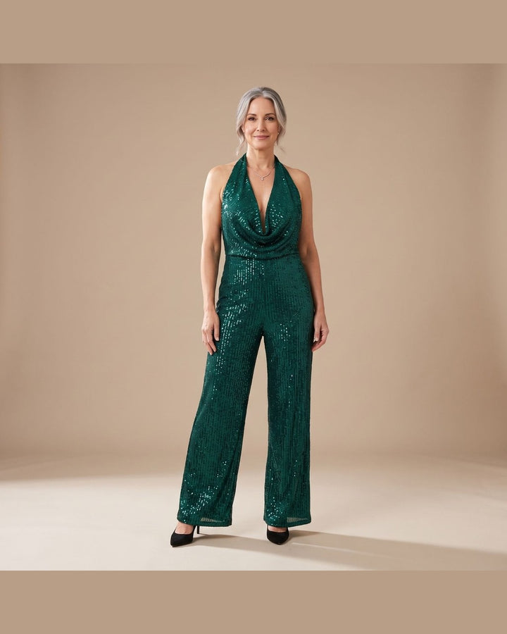 Tuta Elegante con Scollo a Cascata